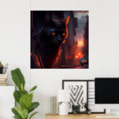 ポスターブラック猫 ポスター (ホームオフィス)