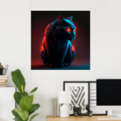 ポスターブラック猫 ポスター (ホームオフィス)