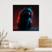 ポスターブラック猫 ポスター (キッチン)