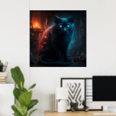 ポスターブラック猫 ポスター (ホームオフィス)