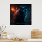 ポスターブラック猫 ポスター (キッチン)