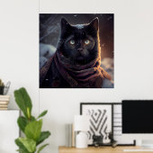 ポスターブラック猫 ポスター (ホームオフィス)