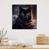ポスターブラック猫 ポスター (キッチン)