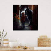 ポスターブラック猫 ポスター (キッチン)