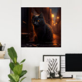 ポスターブラック猫 ポスター (ホームオフィス)