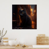 ポスターブラック猫 ポスター (キッチン)