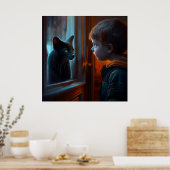 ポスターブラック猫 ポスター (キッチン)