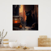 ポスターブラック猫 ポスター (キッチン)