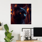 ポスターブラック猫 ポスター (ホームオフィス)