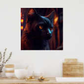 ポスターブラック猫 ポスター (キッチン)