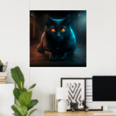 ポスターブラック猫 ポスター (ホームオフィス)