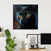 ポスターブラック猫 ポスター (ホームオフィス)