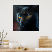 ポスターブラック猫 ポスター (キッチン)