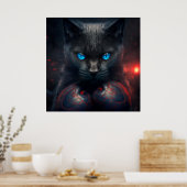 ポスターブラック猫 ポスター (キッチン)