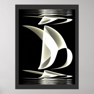 ポスターブラック&ホワイトスタイル反射2 ポスター