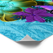 ポスタープリンセスベビーシャワーティール(緑がかった色)ブルーパープルガール ポスター (角)