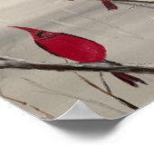 ポスタープリントと深紅色 ポスター (角)