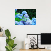 ポスタープリントブルーアジサイ花ガーデン ポスター (ホームオフィス)