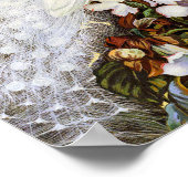 ポスタープリント:白と青のピーコック ポスター (角)