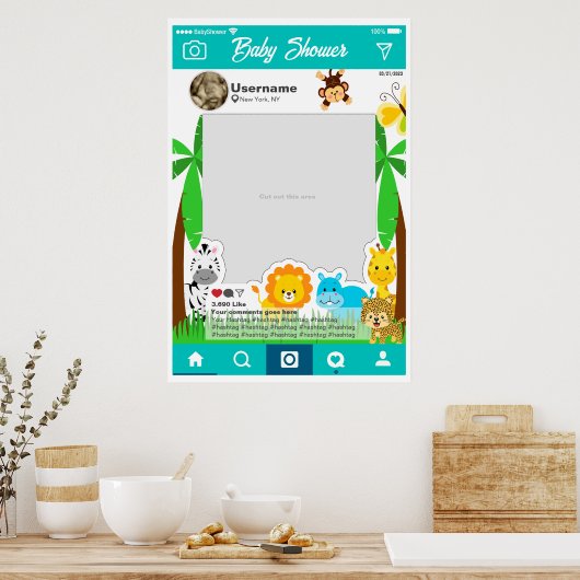 ポスターベビーシャワーインスタグラムカスタム自撮りフレーム ポスター (キッチン)