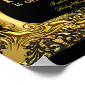 ポスターベビーシャワーリトルプリンスブラック金ゴールド ポスター (角)