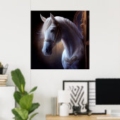 ポスターホースホワイト ポスター (ホームオフィス)