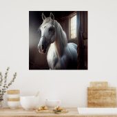 ポスターホースホワイト ポスター (キッチン)