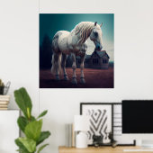 ポスターホースホワイト ポスター (ホームオフィス)