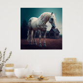 ポスターホースホワイト ポスター (キッチン)