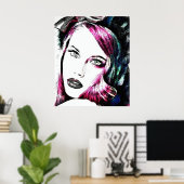 ポスターポートレートNFTアポップ・アートのート ポスター (ホームオフィス)