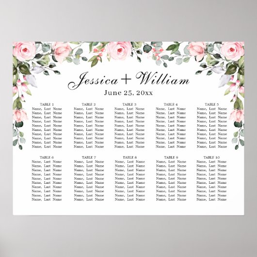 ポスターユーカリバラ10テーブル座席表 ポスター (正面)