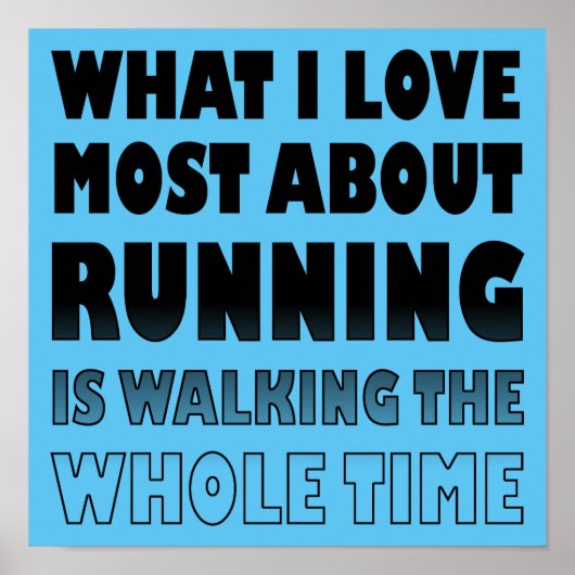 ポスターランニングサインが好きおもしろいじゃない ポスター (正面)