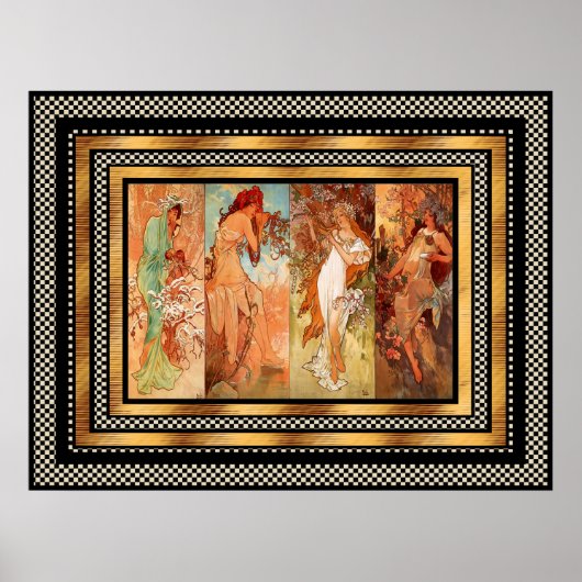 ポスターヴィンテージアルフォンスミュシャパネルアールヌーボー ポスター (正面)