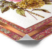 ポスターヴィンテージアートフラワーピンクとフレーム ポスター (角)