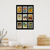 ポスターヴィンテージサイクリングポストカードコレクション4 ポスター (キッチン)