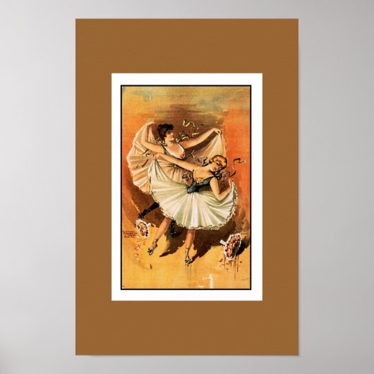 ポスターヴィンテージシアター2人バレエダンサー ポスター (正面)