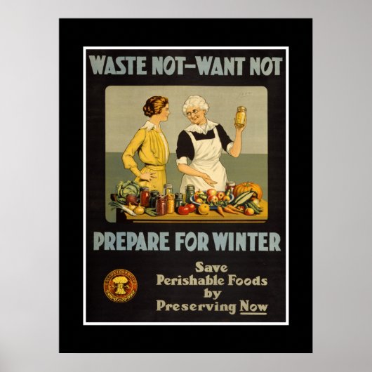 ポスターヴィンテージ広告「無駄は望まない」 ポスター (正面)