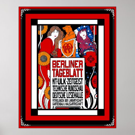 ポスターヴィンテージ新聞Berliner Tageblatt 1899 ポスター (正面)