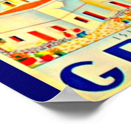 ポスターヴィンテージ旅行アート – ギリシャ6 ポスター (角)