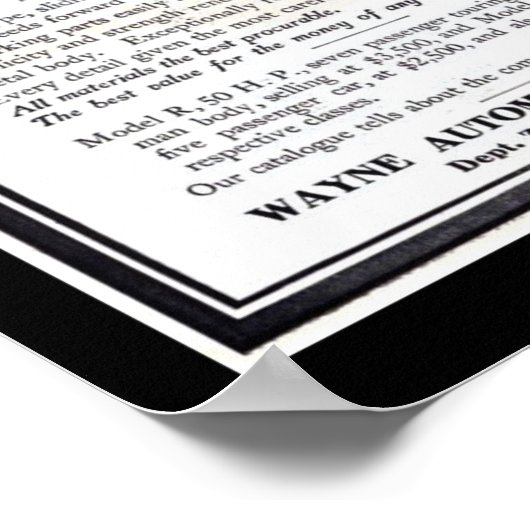 ポスターヴィンテージ自動車会社 ポスター (角)