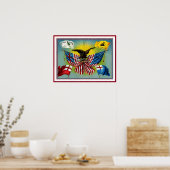 ポスターヴィンテージ1885年米国旗の歴史 ポスター (キッチン)