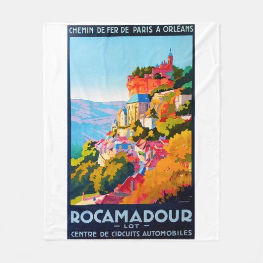 ポスターヴィンテージ- Rocamadour フリースブランケット (正面)