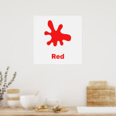 ポスター付き赤い色 ポスター (キッチン)