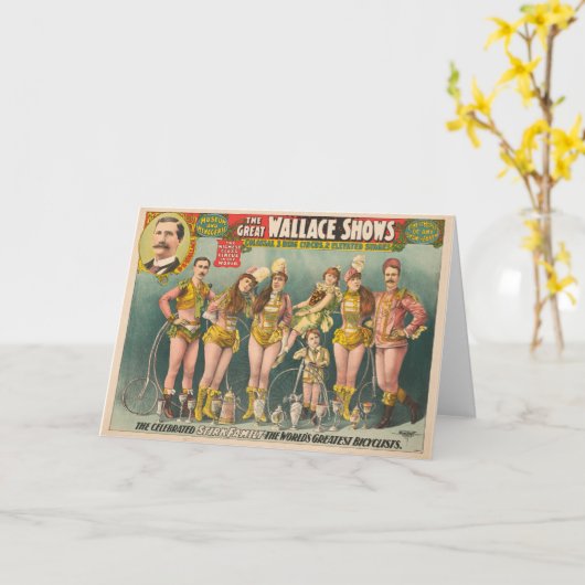 ポスター広告のウォレス素晴らしはサーカスを示す カード (黄色い花)