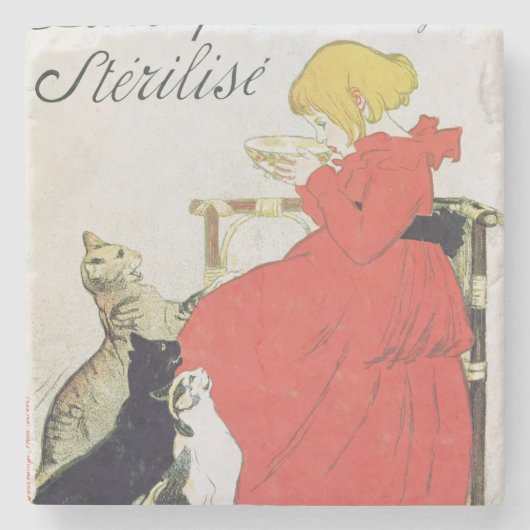 ポスター広告の純粋な殺菌したミルク ストーンコースター (正面)