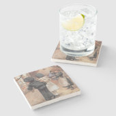 ポスター広告の「泡」雑誌 ストーンコースター (横)