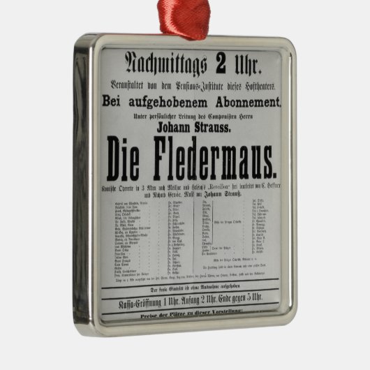 ポスター広告はヨハンによってFledermaus死にます メタルオーナメント (右)