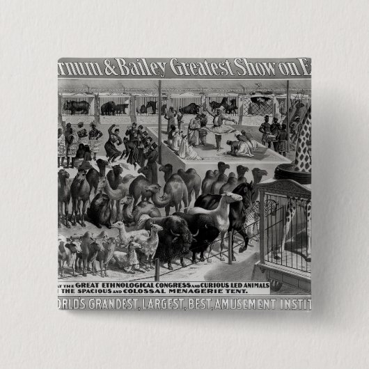 ポスター広告、「Barnumおよびベイリー 缶バッジ (正面)