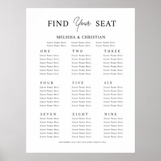 ポスター座席計9台結婚の ポスター (正面)