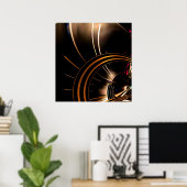 ポスター抽象芸術アート金ゴールド宇宙 ポスター (ホームオフィス)